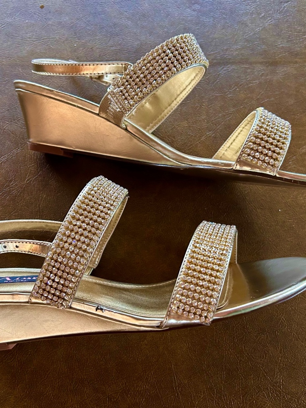 Nina sparkle wedge sandals